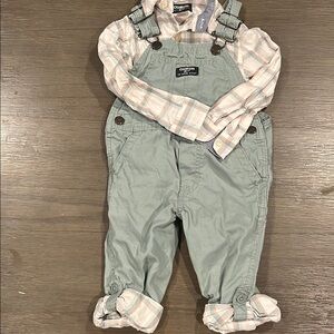 OshKosh B'gosh Green Overalls + Shirt for Kids